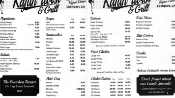 Kajun Twist Grill menu
