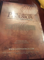 Cafe Phoenicia menu