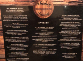 Whiskey Roads menu