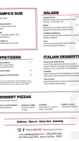 Sampa's Gourmet Pizza Co menu