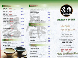 Mesaku Sushi (togo Only) menu