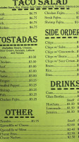 Taquería Los Rosales menu