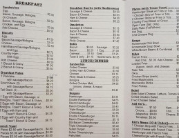 City Cafe menu
