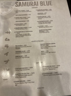 Samurai Blue Sushi Sake menu