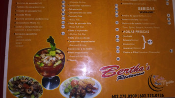 Bertha 's El Sabor De Los Mochis menu