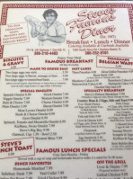 Steves Famous Diner menu