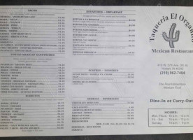 Taqueria El Organito menu