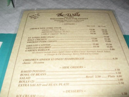 Willow Steak House menu