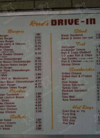 Reed's Drive In menu