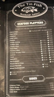 The Tin Fish menu