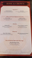 Rose Crown Dining Room menu