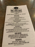 Noe Jose Cafe Family menu