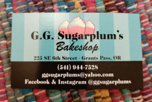 G.g. Sugarplums Bakeshop menu