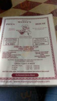 Manny's Pizza House menu
