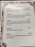 Safari Resturant menu