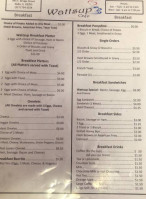 Wattsup Cafe menu