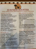 Surfside Rooster menu