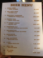 Wooden Cask Brewing Company menu