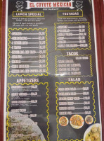 El Coyote Mexican menu