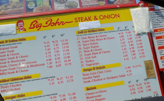 Big John Steak Onion menu