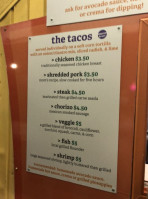 Taco Tuesdays menu