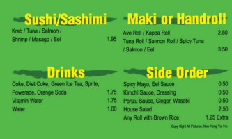 Sushi Yan menu