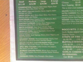 Mingles Pizza menu