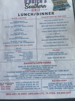 O'brien's Southern Diner menu