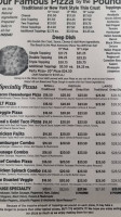Pizza By The Pound menu