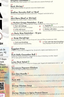 Lan Ramen menu