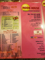 Moon House menu