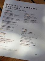 Mowry Cotton menu