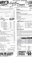 Henry's Diner menu