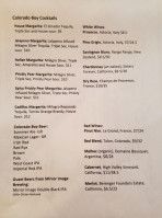 Colorado Boy Southwest Pub menu