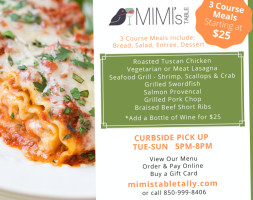Mimi's Table Tallahassee menu