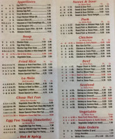 Wong’s Buffet menu