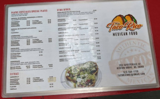 Taco Rico menu