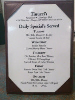 Tinucci's Restaurant & Catering menu