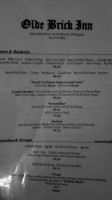 Olde Brick Inn menu