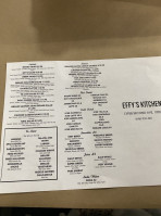 Effy's Kitchen menu