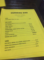 Humming Bird menu