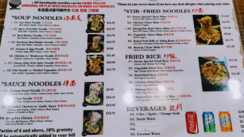 The Magic Noodle menu