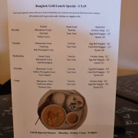 Bangkok Grill menu