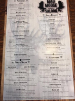 Mad Moose Saloon menu