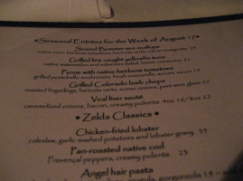Zelda's Newport menu