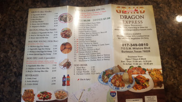 Dragon Express menu