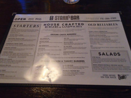 Starr's menu