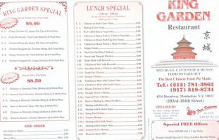 King Garden menu