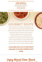 Blount Company Soup Store menu