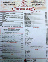 Terry's Pizza Shoppe menu